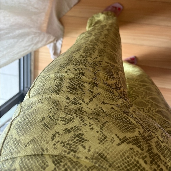 Rotate Birger Christensen Yellow Vegan  Snakeskin Trousers - Picture 6 of 15